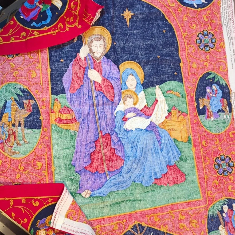 Christmas Door Wall Hanging Nativity Scene Pictures Cloth